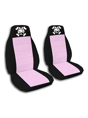 Cute Pink and Black Paw Prints Car Seat Covers