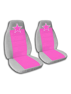 Hot Pink and Silver Car Seat Covers