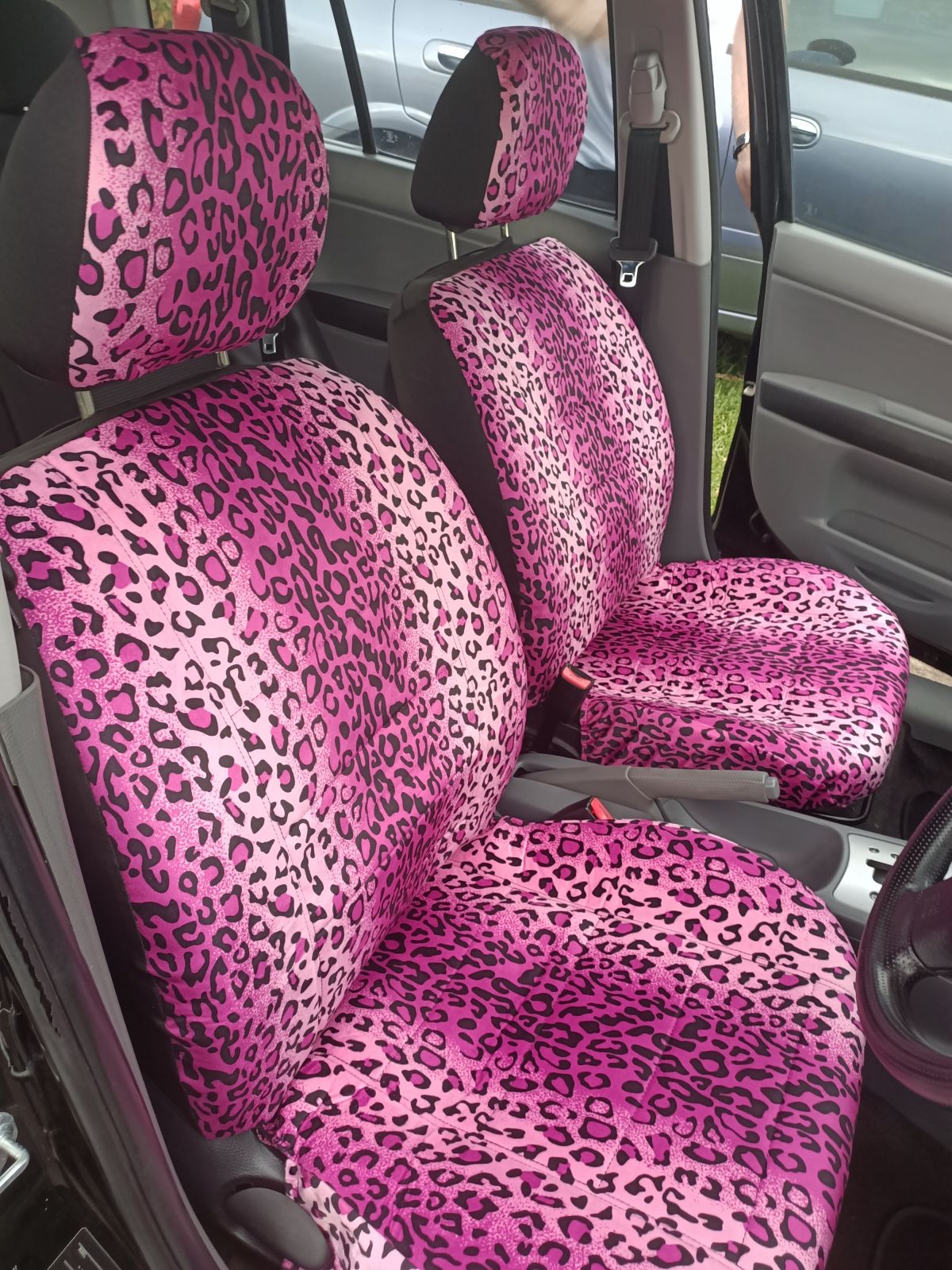 Pink Leopard Print Car Seat Covers